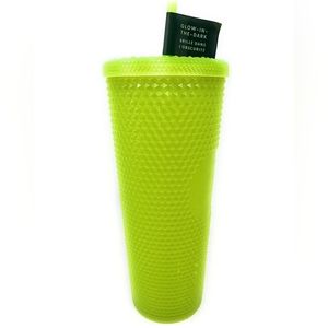 Starbucks 24 oz Double Wall Glow in the Dark Black Light UV Slime Green Cold Cup